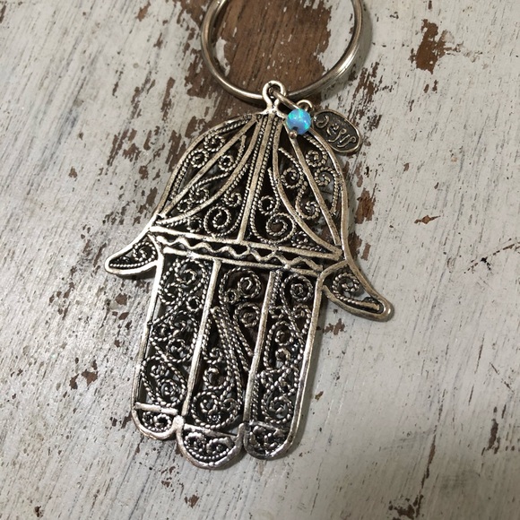.925 Hamsa Hand Keychain - Picture 4 of 4